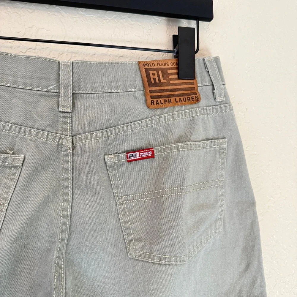Polo Jeans Co Ralph Lauren Sage Green Denim Shorts Size 10